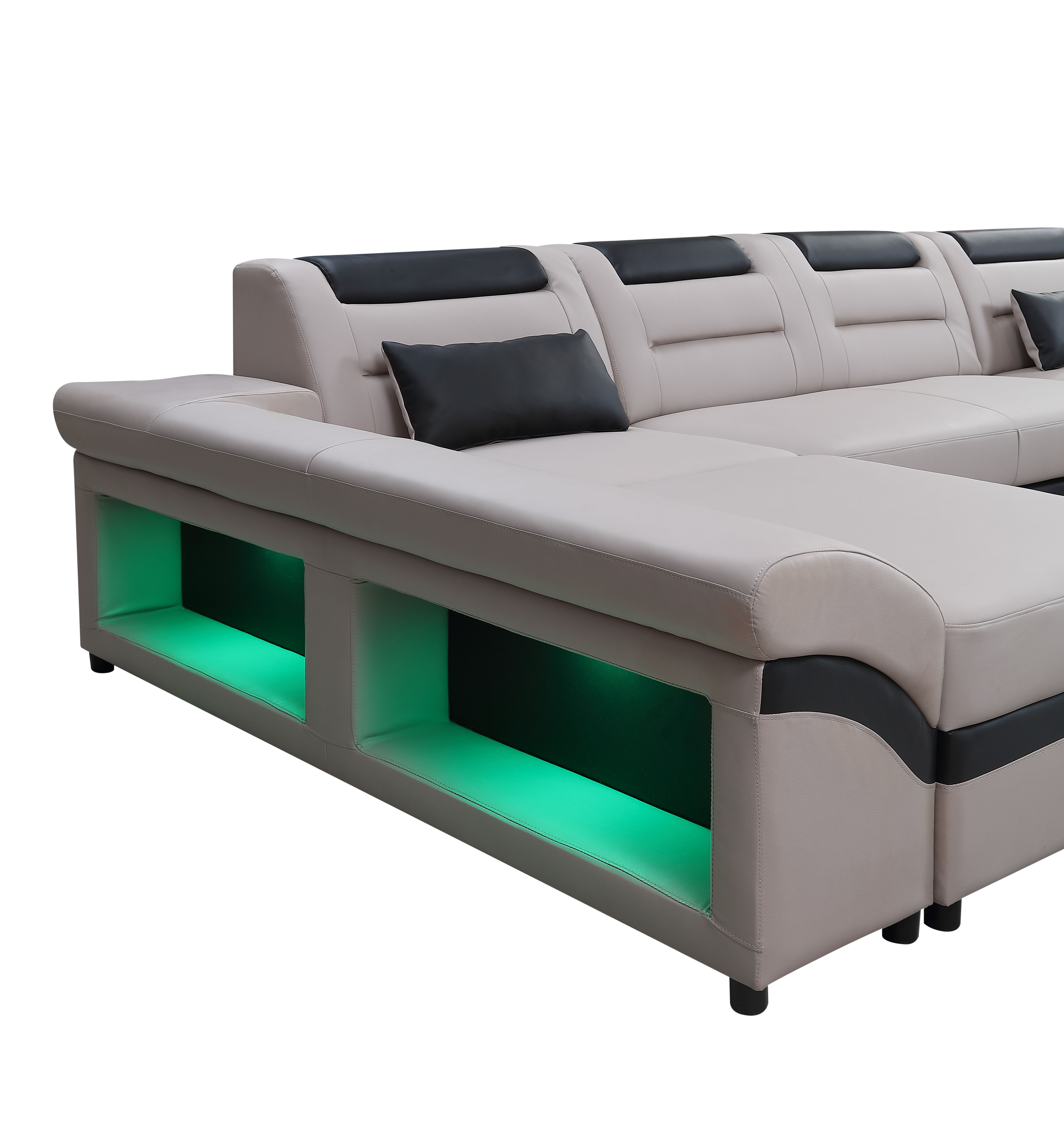 Factory Price Living Room Sofa Set Home Furniture Genuine Leather Sofa 3 2 1 Seats Sofa Bed With Led