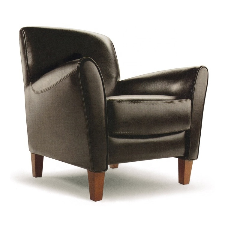 Genuine leather arm chair black chair for living room