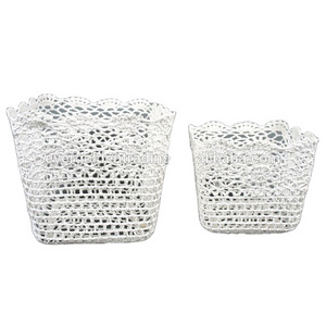 High quality cotton lace crochet storage basket products exported from China