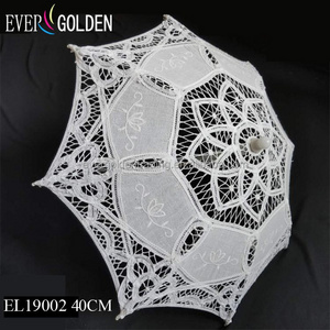 Ameliebridal Victorian Party Gifts Birthday Shower Handmade Wedding Decoration Bride Lace Umbrella Battenburg Lace Parasol