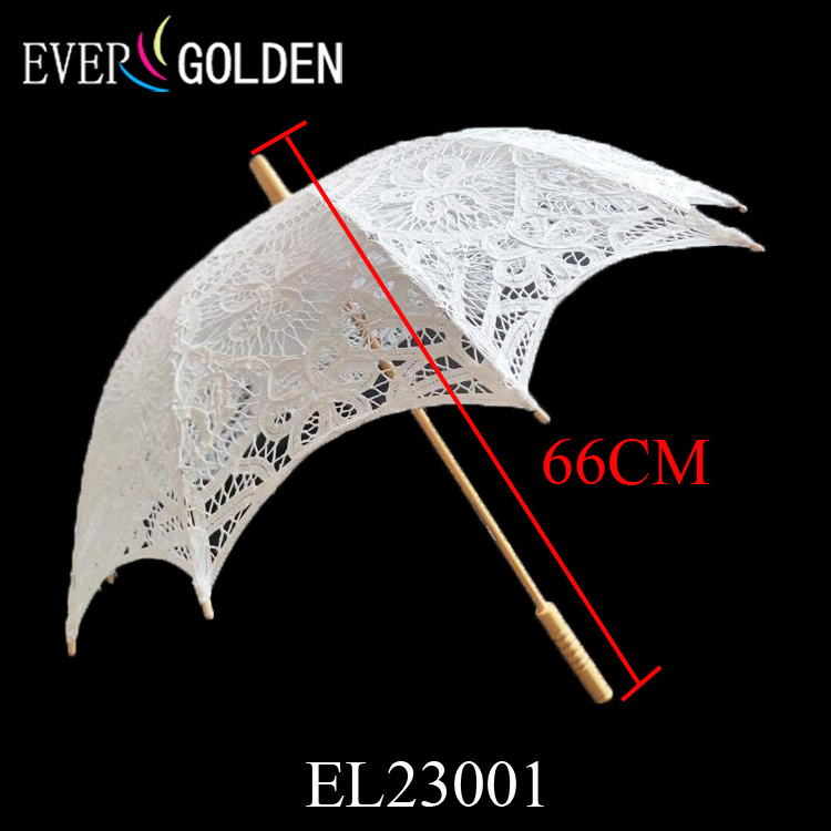 Ameliebridal Handmade Bridal Battenburg Lace Parasol Bride Umbrella With Lining For Birthday Shower Wedding Party Decora