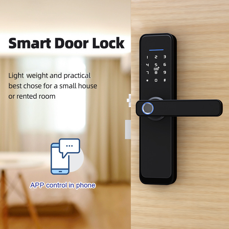 2023 Hot Sales Aluminium Alloy Intelligent Smart Door Lock Stainless Steel Fingerprint Password Smart Main Door Lock