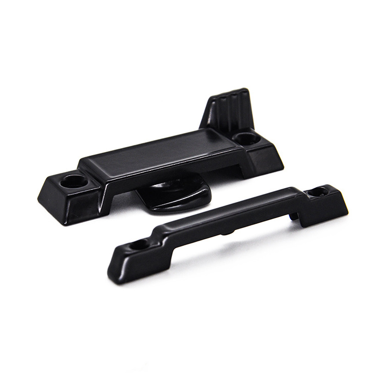 China Supply Small  window handle sliding window Door Lock Mini  handle casement window latch lock Black