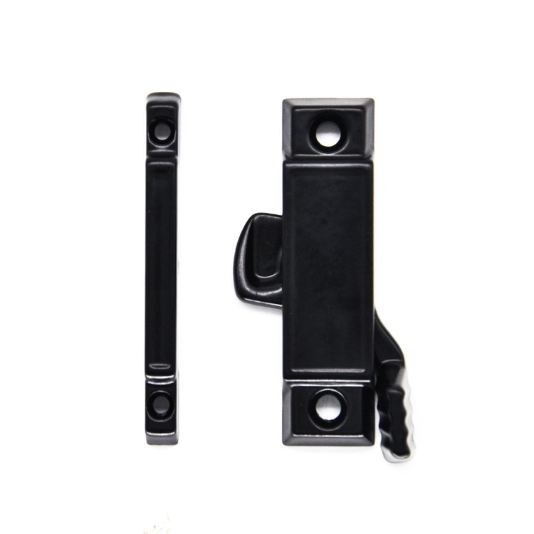 China Supply Small  window handle sliding window Door Lock Mini  handle casement window latch lock Black