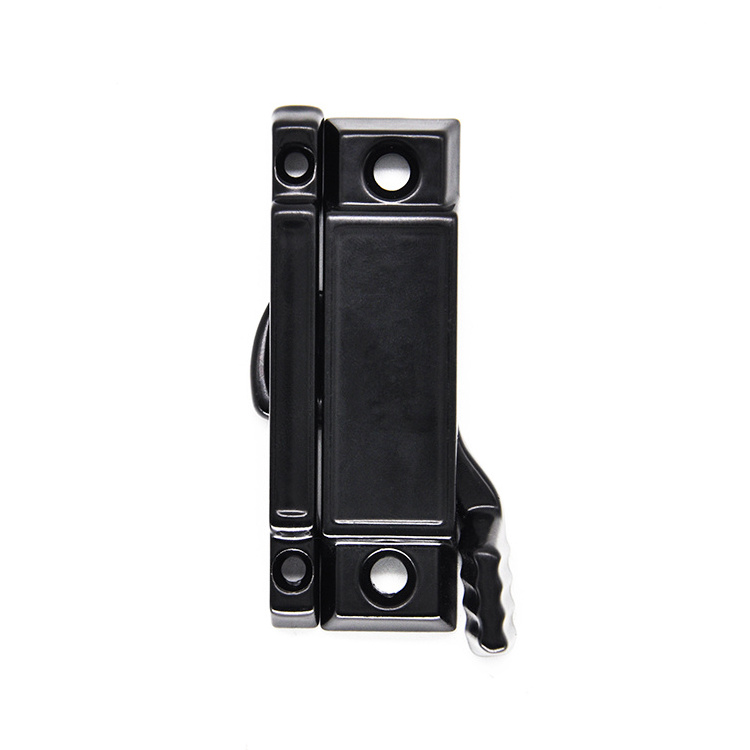 China Supply Small  window handle sliding window Door Lock Mini  handle casement window latch lock Black