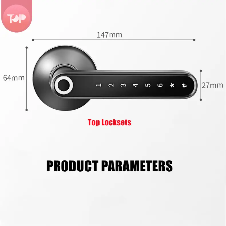 Rechargeable Handle  USB  Electric smart digital door lock Intelligent Handle Hotel Door Lock  Smart  Room Lock with TUYA APP