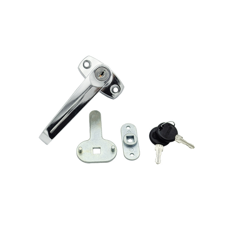 EVERGOOD Factory Manufacture Zinc Alloy Cabinet Door L Handle Lever Handle Door Lock For Garage Chrome Plated Cam Lock