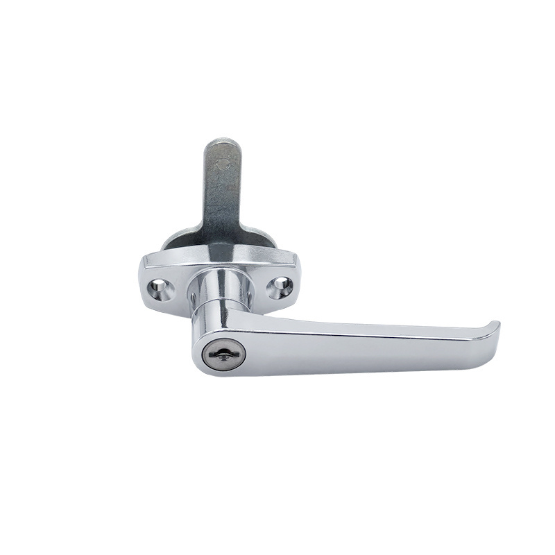 EVERGOOD Factory Manufacture Zinc Alloy Cabinet Door L Handle Lever Handle Door Lock For Garage Chrome Plated Cam Lock