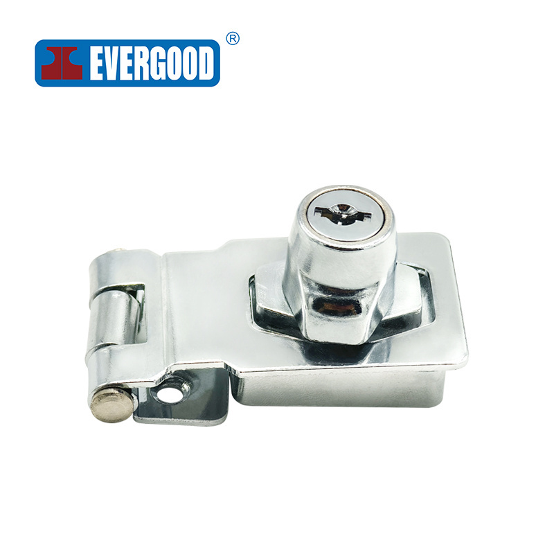 EVERGOOD Zinc Alloy Furniture Hardware Cabinet Lock Heavy Duty Staple Buckle For Door Lock Door Safety Hasp latch lock