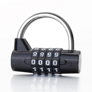 Stainless steel sliding door lock  Gym Locker Lock 4 Digit Combination Lock Safety Password Padlock