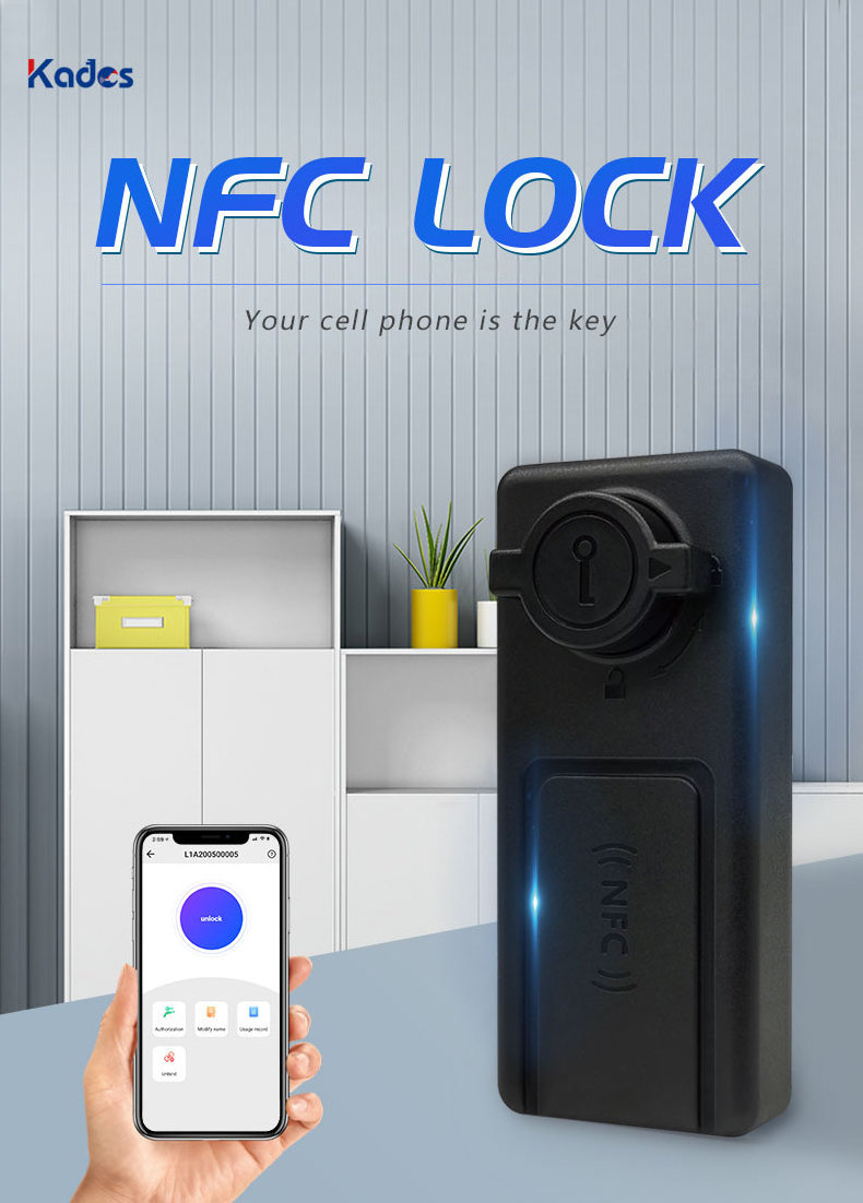 Simply Plastic Wood Door NFC Cam Lock Smart Mobile Phone Control NFC Cabinet Lock Waterproof Black ABS Cam Lock