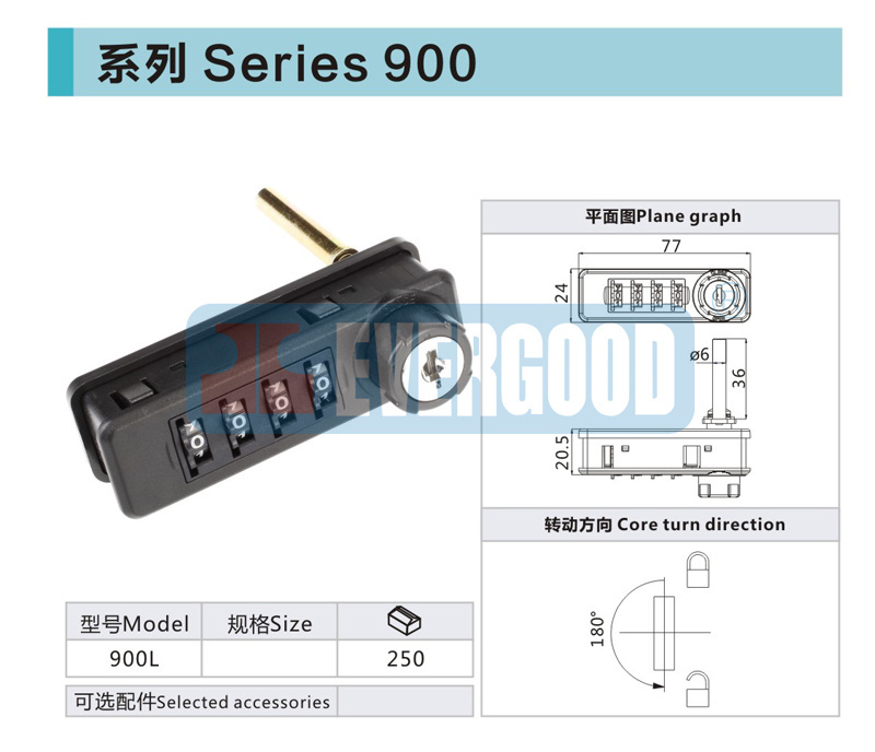 High Security ABS 4 code wheels mechanical combination lock 4 digit drawer lock Combination Cabinet Lock  made in China