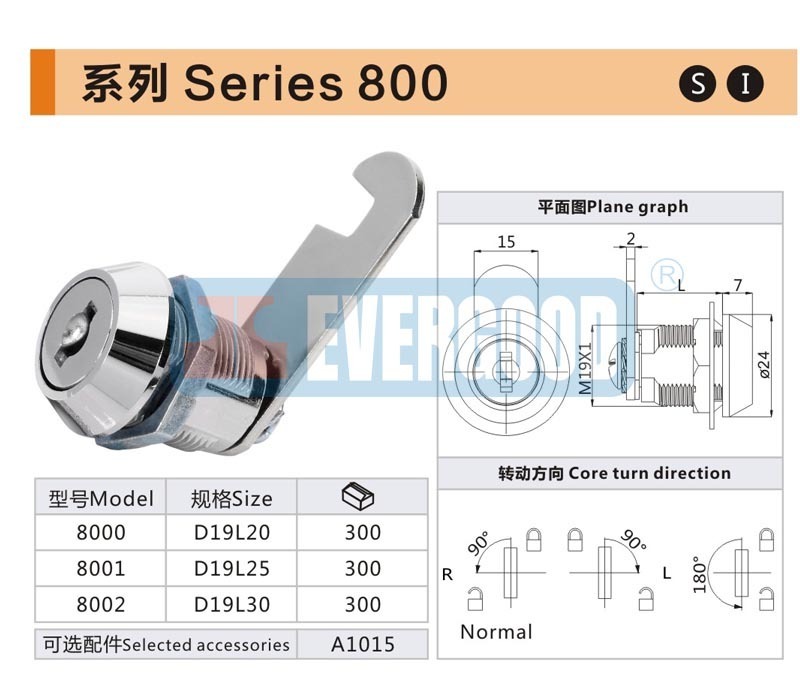 EVERGOOD Hot sales Zinc Alloy Cam Lock Stainless Steel Mailbox Lock  Easily Install Cabinet Lock Made in CHINA