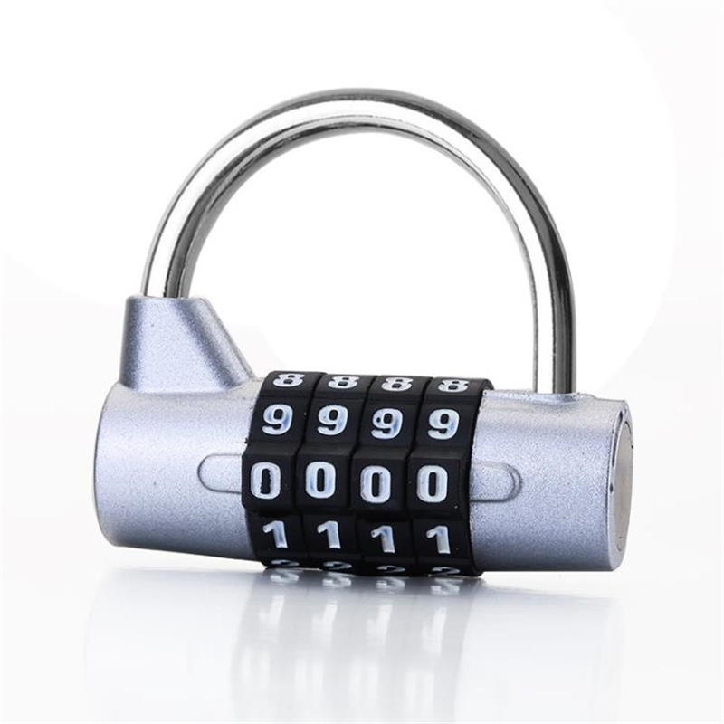 Stainless steel sliding door lock  Gym Locker Lock 4 Digit Combination Lock Safety Password Padlock