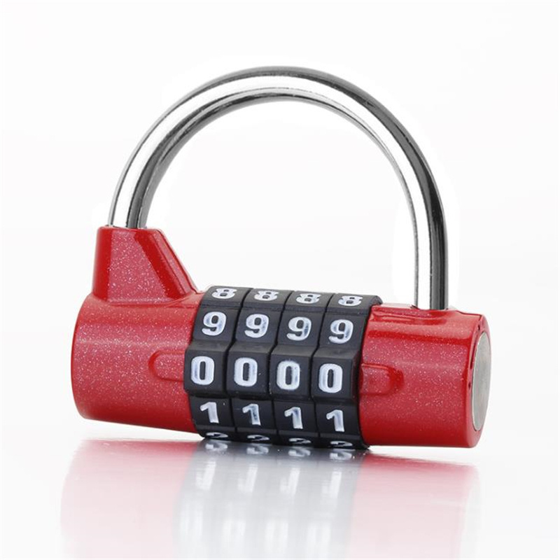 Stainless steel sliding door lock  Gym Locker Lock 4 Digit Combination Lock Safety Password Padlock