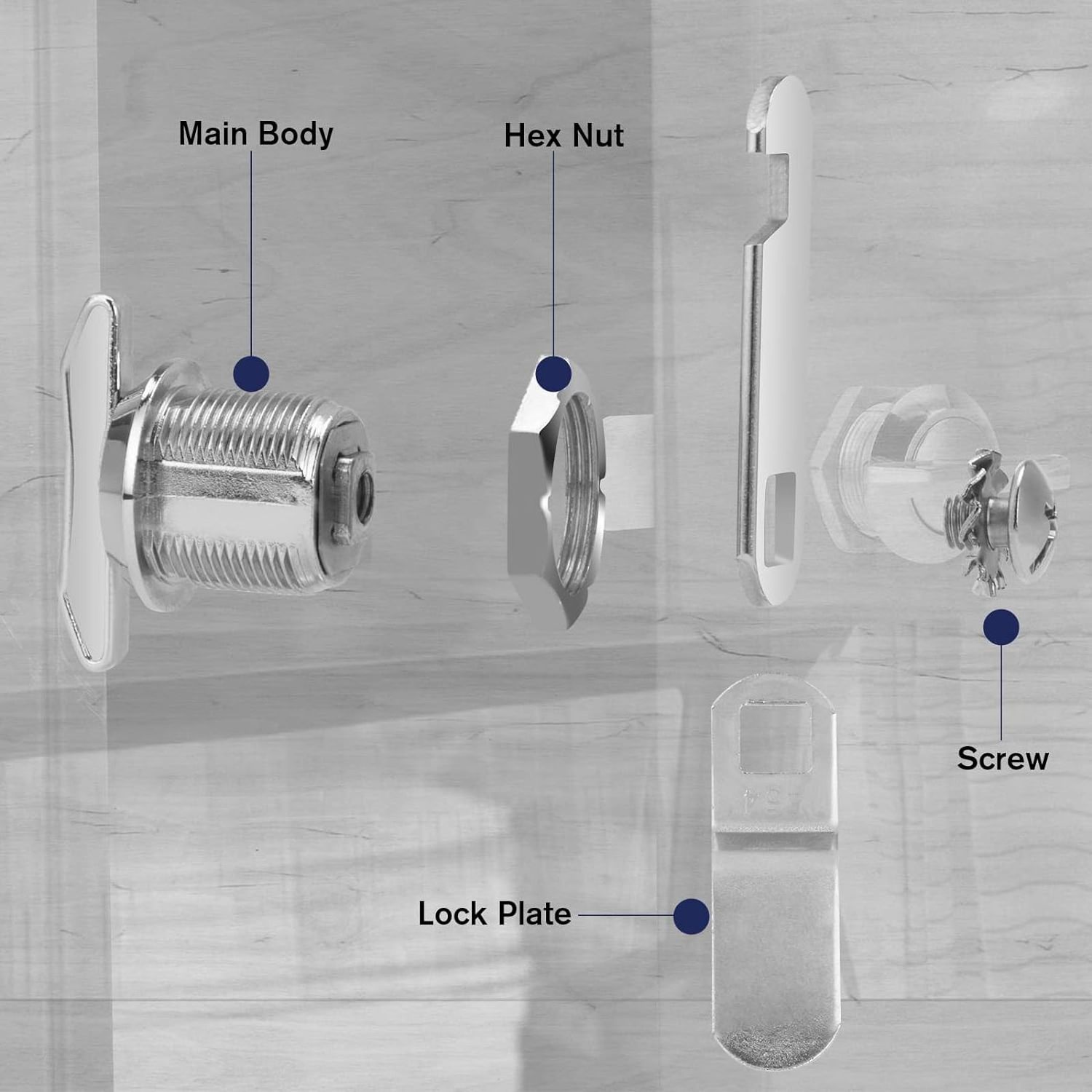 China EVERGOOD  Hot Sales Zinc Alloy Cam Lock Top Quality Stainless Steel Storage Door Lock Chrome Plated Cabinet Lock