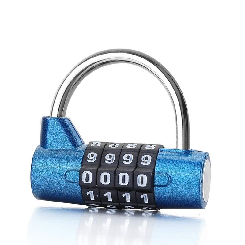 Stainless steel sliding door lock  Gym Locker Lock 4 Digit Combination Lock Safety Password Padlock