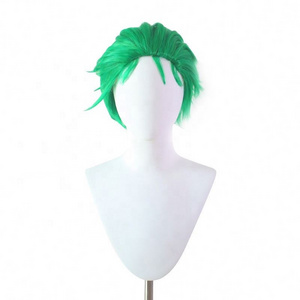 Short Green Fluffy Zoro Men Boy Wigs Anime Show Halloween Cosplay Costume Wig Roronoa Zoro party wig from ONE PIECE