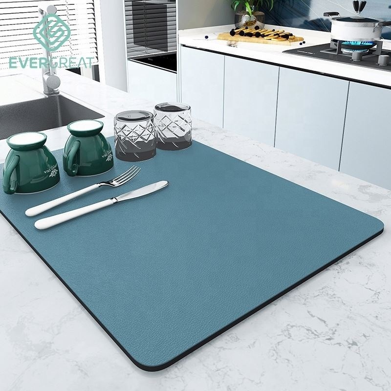 Factory Large Kitchen Absorbent Mat Coffee Dish Draining Mat Drying Mat Quick Dry Bathroom Drain Pad Kitchen Faucet Placemat