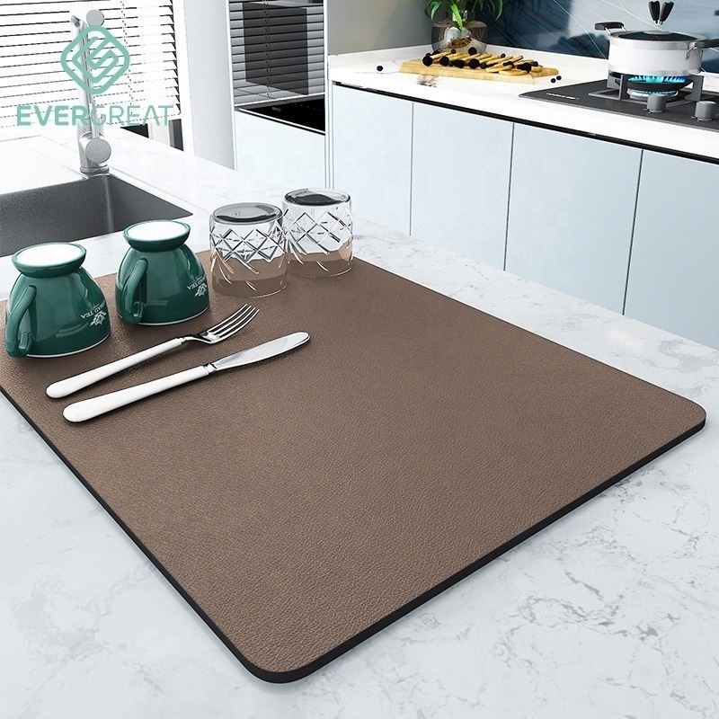 Factory Large Kitchen Absorbent Mat Coffee Dish Draining Mat Drying Mat Quick Dry Bathroom Drain Pad Kitchen Faucet Placemat