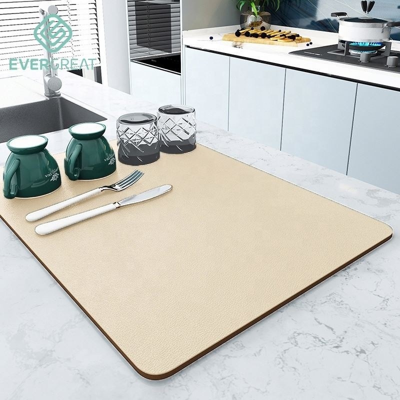 Factory Large Kitchen Absorbent Mat Coffee Dish Draining Mat Drying Mat Quick Dry Bathroom Drain Pad Kitchen Faucet Placemat