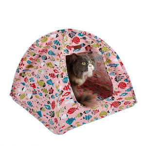 Fish Design Foldable Pet Tent Small Dog Kennel Folding Camping Tent Cat House Durable Pet Cage Dog Bed Pet Teepee