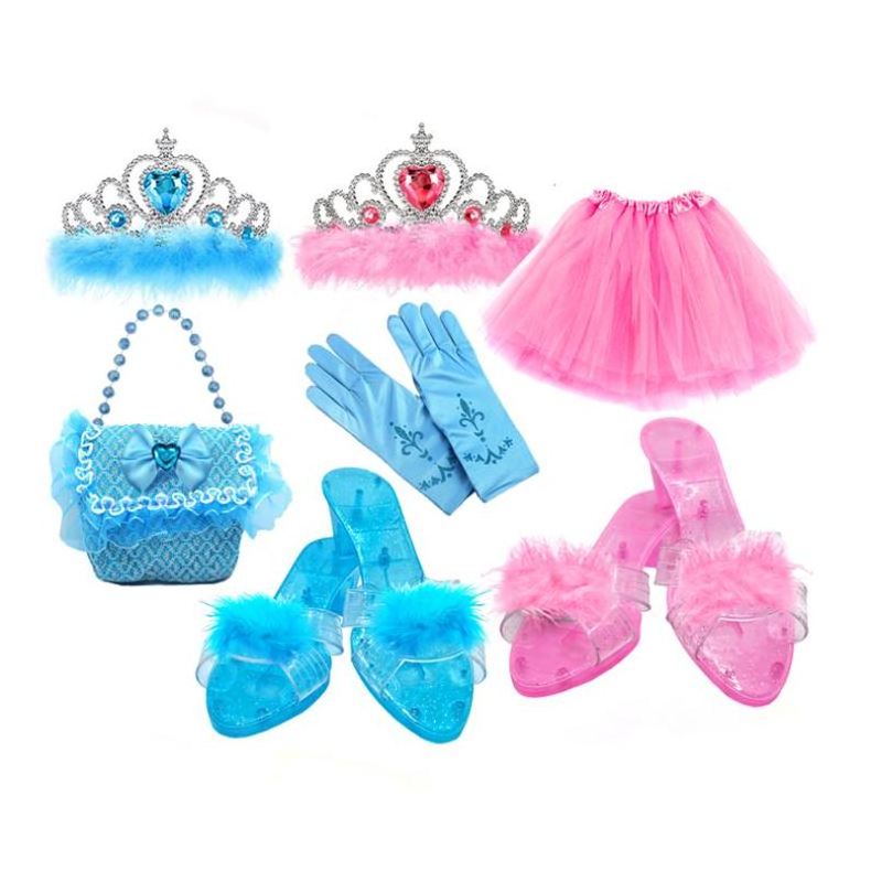 Girls Dress up toys for kids girls Dress up Princess Pink Accessory Shoes Dress Crown Set toy fashion girl toy Juguetes