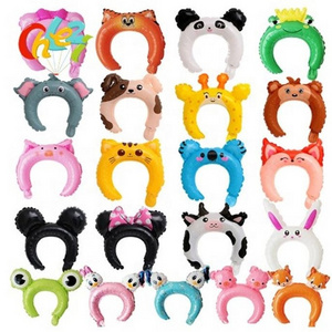 Hot Sale Halloween Cute Animal Headband With Foil Balloon Rabbit Bear Balloon Pink Children's Toys Birthday Party Decoration