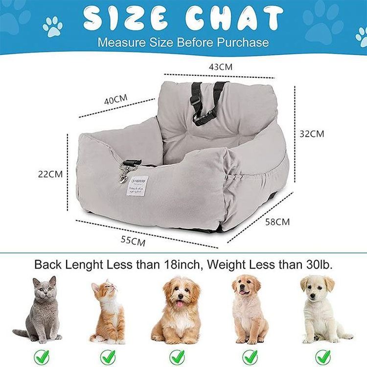 Car Pet Beds Luxury Dog Car Seat Booster High Quality Anti-collision Portable Travel Dog Car Seat For Outdoor