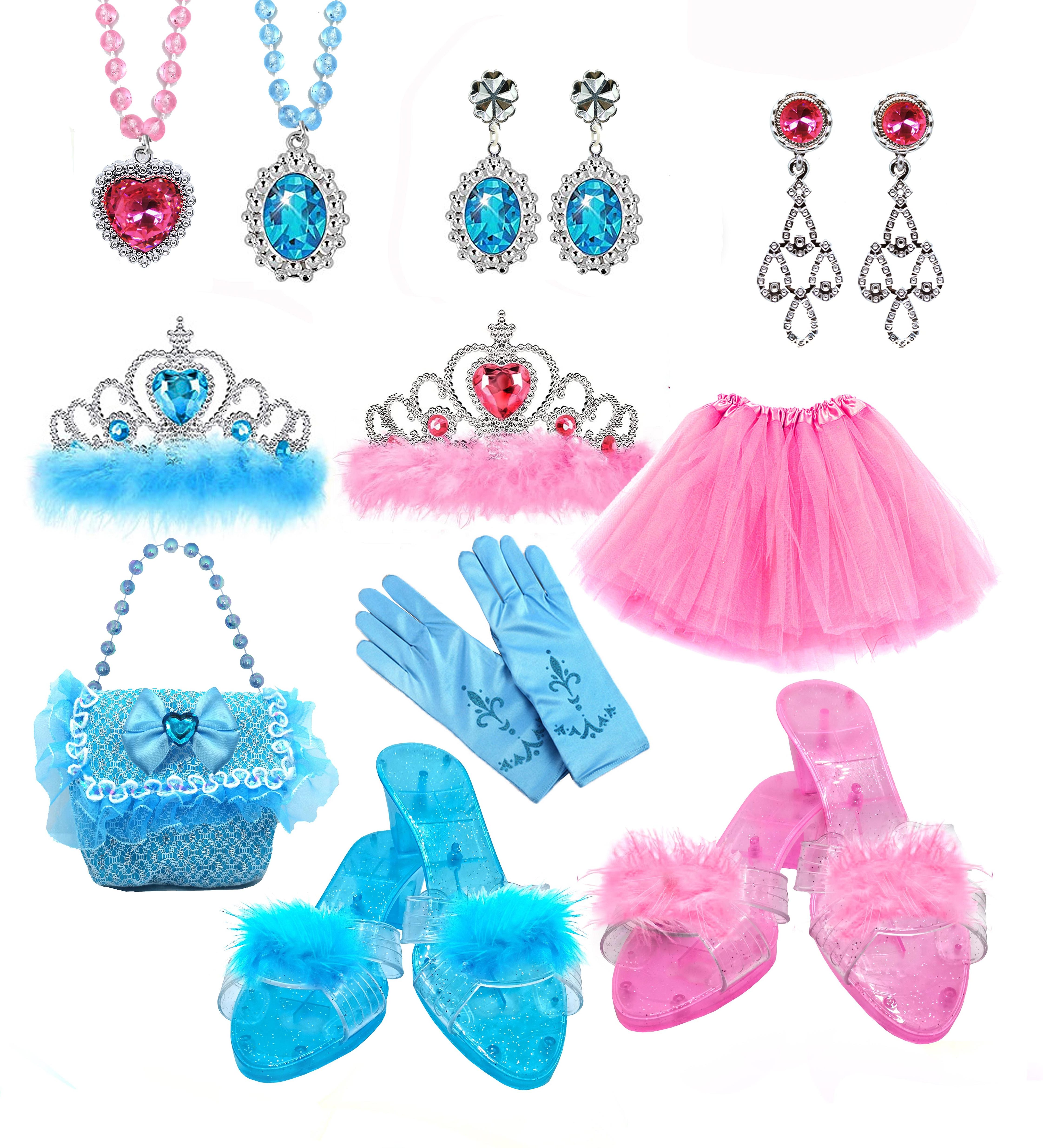 Girls Dress up toys for kids girls Dress up Princess Pink Accessory Shoes Dress Crown Set toy fashion girl toy Juguetes