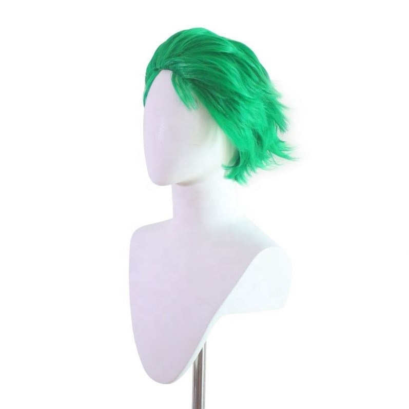 Short Green Fluffy Zoro Men Boy Wigs Anime Show Halloween Cosplay Costume Wig Roronoa Zoro party wig from ONE PIECE