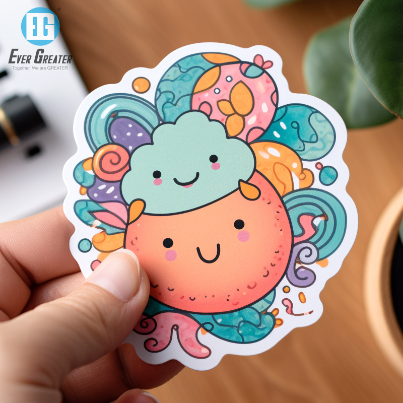 High Quality Full Color Decals Custom Clear Vinyl Transfer Waterproof Cartoon Stickers