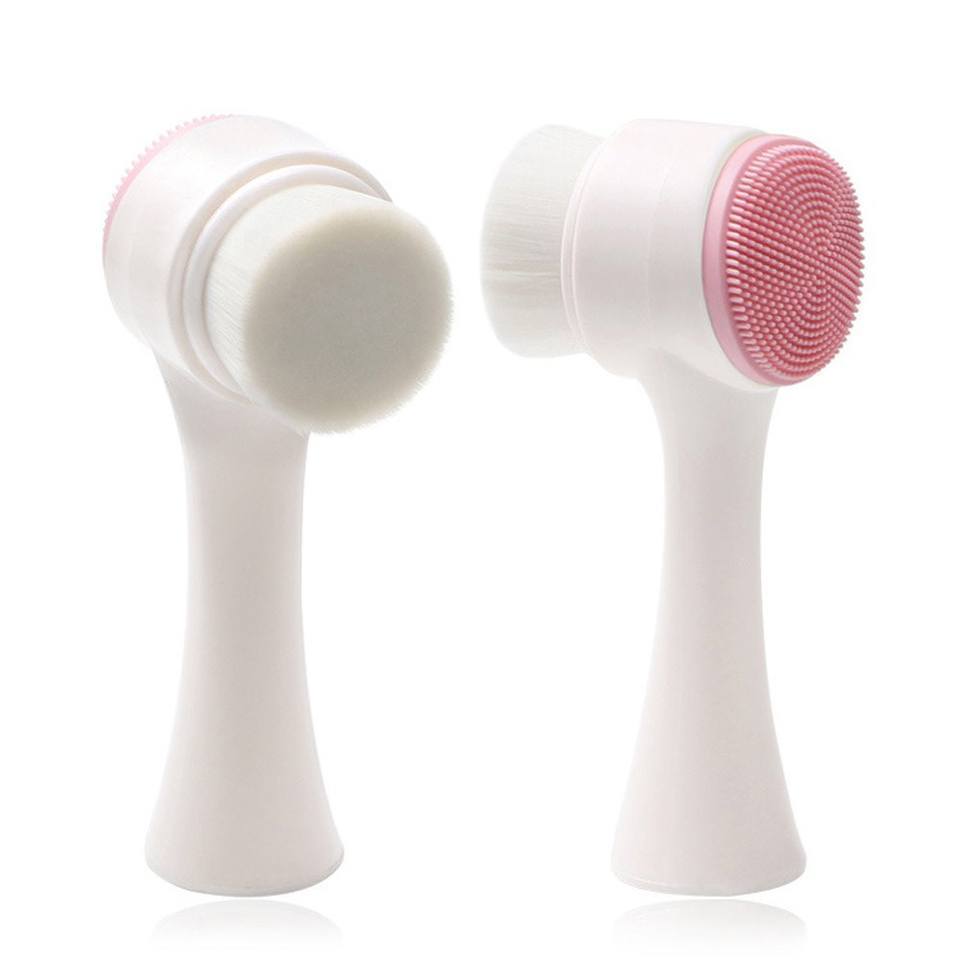 exfoliating spin face brush cleaner 3d double side facial cleansing brushes