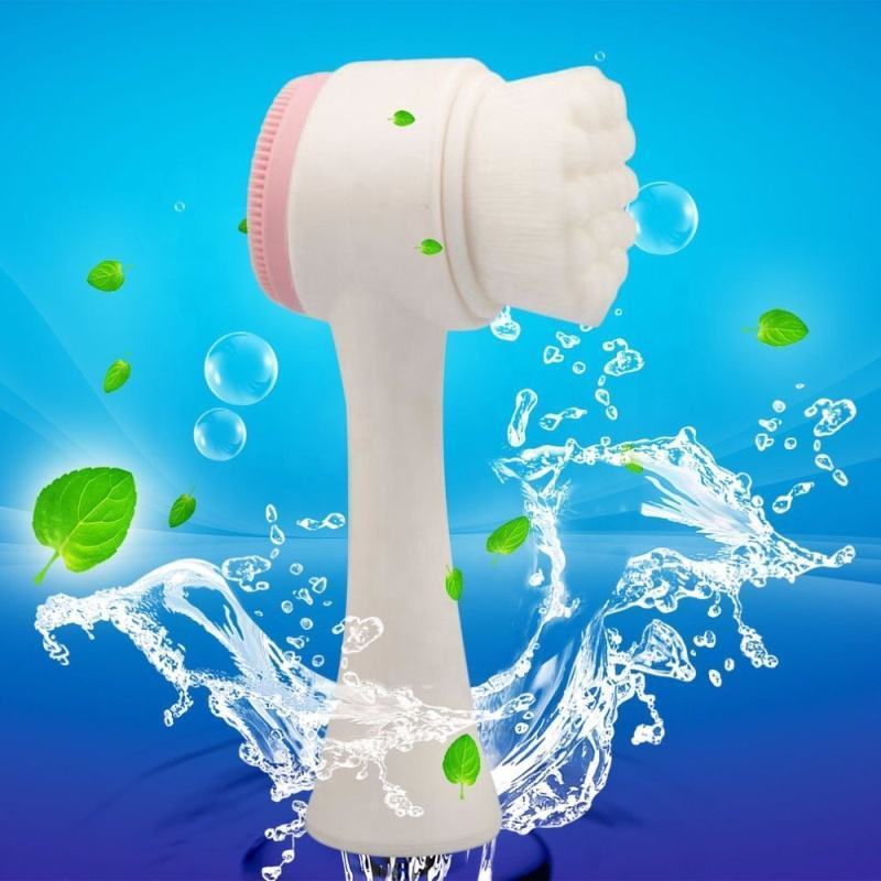 exfoliating spin face brush cleaner 3d double side facial cleansing brushes