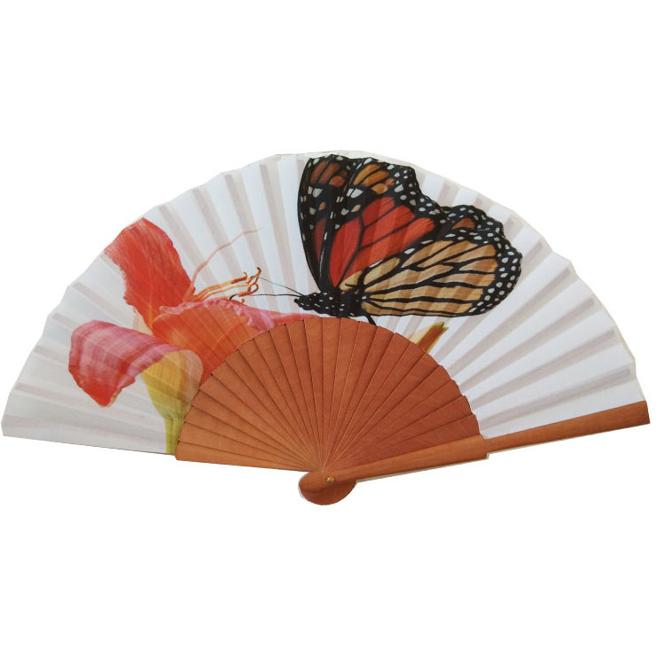 personalized custom printed wooden folding hand fan