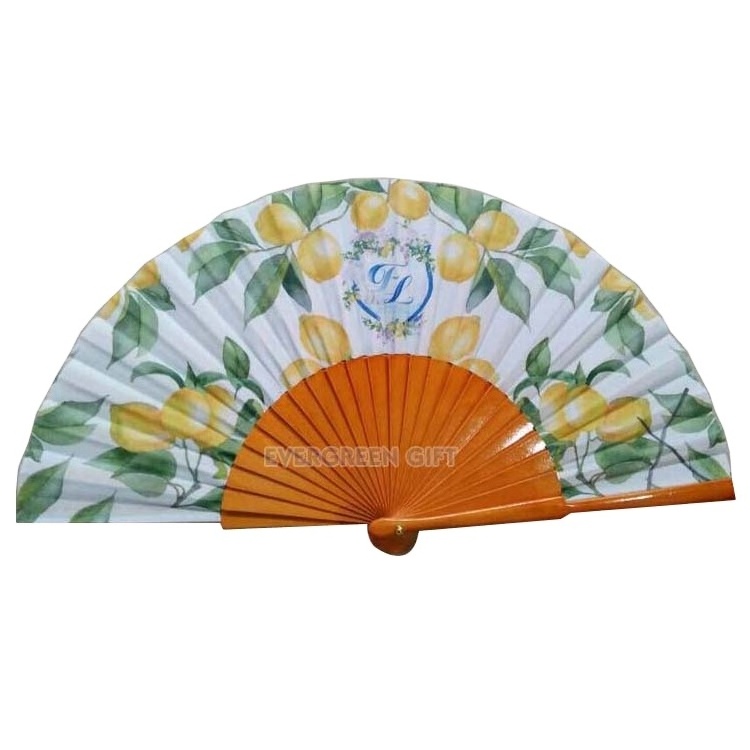 personalized custom printed wooden folding hand fan