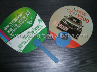 Cheap give away custom logo branded PP plastic hand Fan for advertisement promotional gift