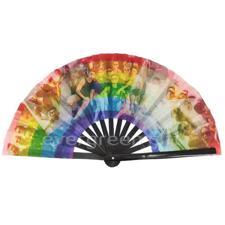 Large Folding Silk Hand Fan Hand Folding Fans Chinese Tai Chi Folding Fan for Men and Women Performance