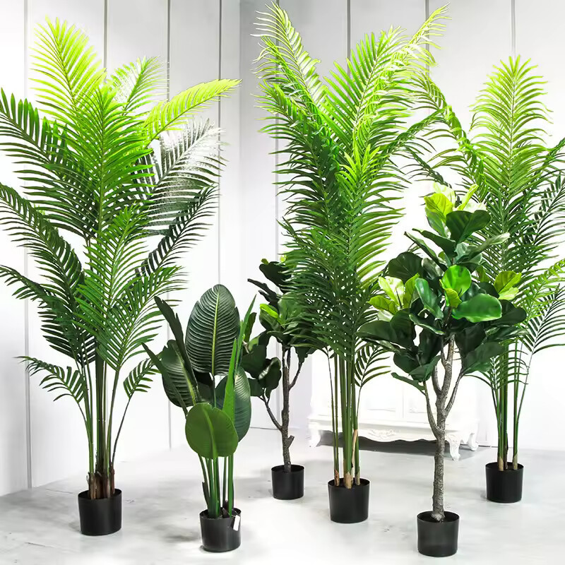 P012 Wholesale Evergreen Silk Leaves Trees Indoor Decoration Fake Banyan Bonsai Plant Plastic Artificial Ficus Tree