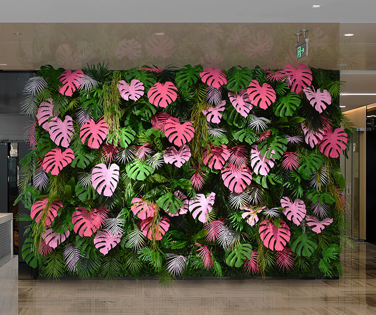 EG-V014 New Design Artificial Plant Wall Decor Indoor/Outdoor Anti-UV Green Jungle Panel Fake Grass