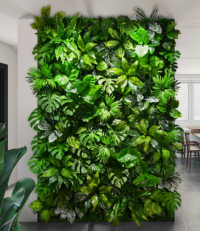 EG-V014 New Design Artificial Plant Wall Decor Indoor/Outdoor Anti-UV Green Jungle Panel Fake Grass