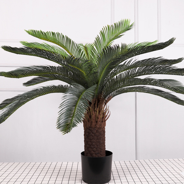 EG-J344 Customized Size Big Tropical Plant Home Bonsai with Potted Artificial Sago Cycas Palm Tree