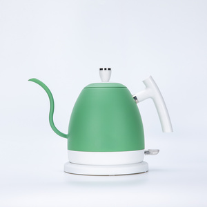 EVERGREEN Household 0.8L Green Stainless Steel Temperature Control Electric Pour-Over Gooseneck Kettle with Digital Panel