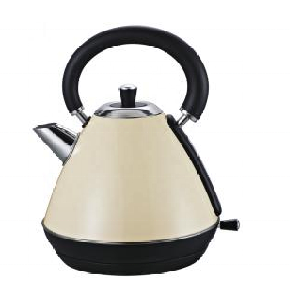 EVERGREEN 1.7L Kettle Cream Stainless Steel Cordless Electric Kettles with Strix Controller,Led indicator Perfect for Tea/Coffee