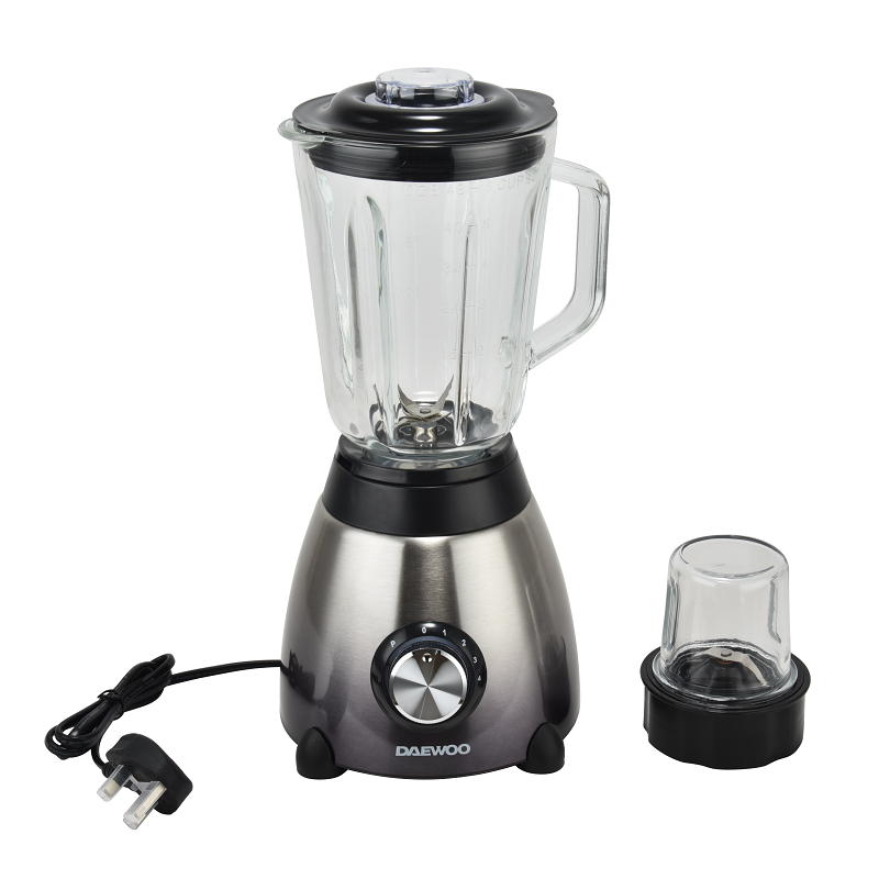 EVERGREEN 1200 Blender with Professional Tritan Jar and Food Processor attachment, Metallic Grey