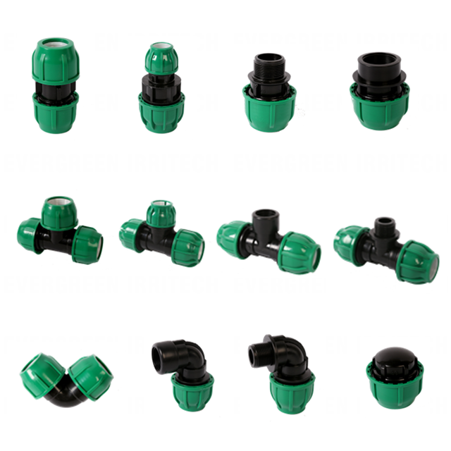 HDPE Compression Irrigation fittings plastic pipe and fittings pp push fit fittings ELBOW PN16