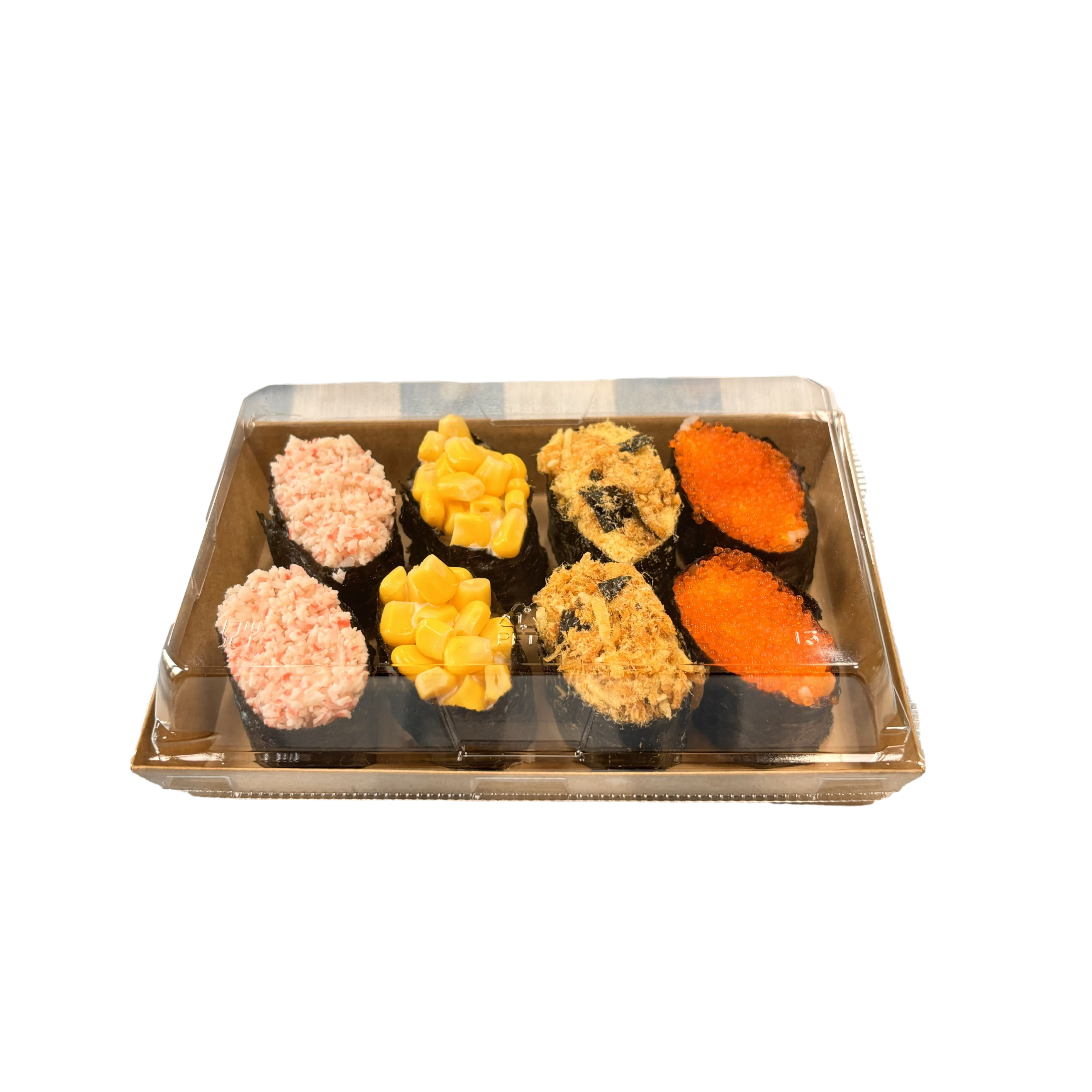 Eco-friendly Recyclable Sashimi Packaging Kraft Paper Customized Size Sushi Tray with Lid for Take-out