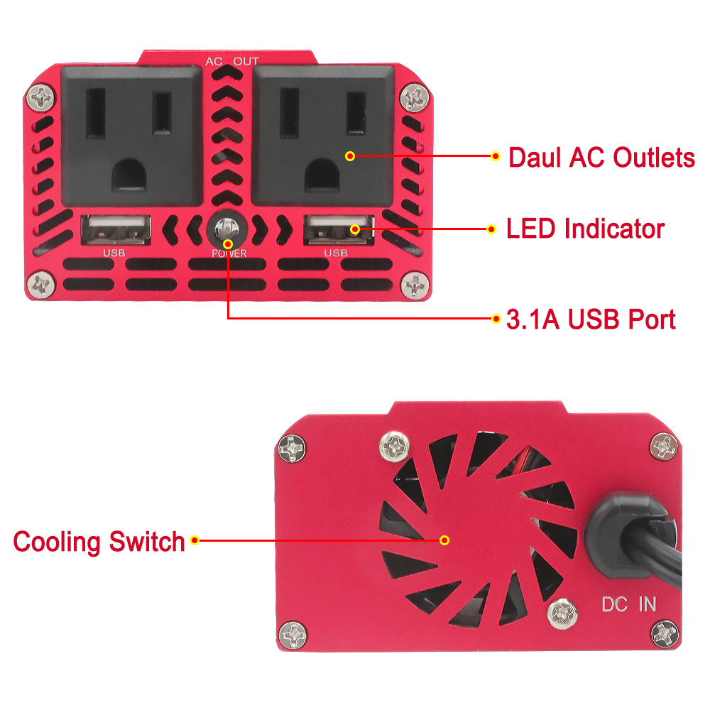 Factory Price Car Inverter 150W 300W Electric Modified Sine Wave Power Inverter With Charger