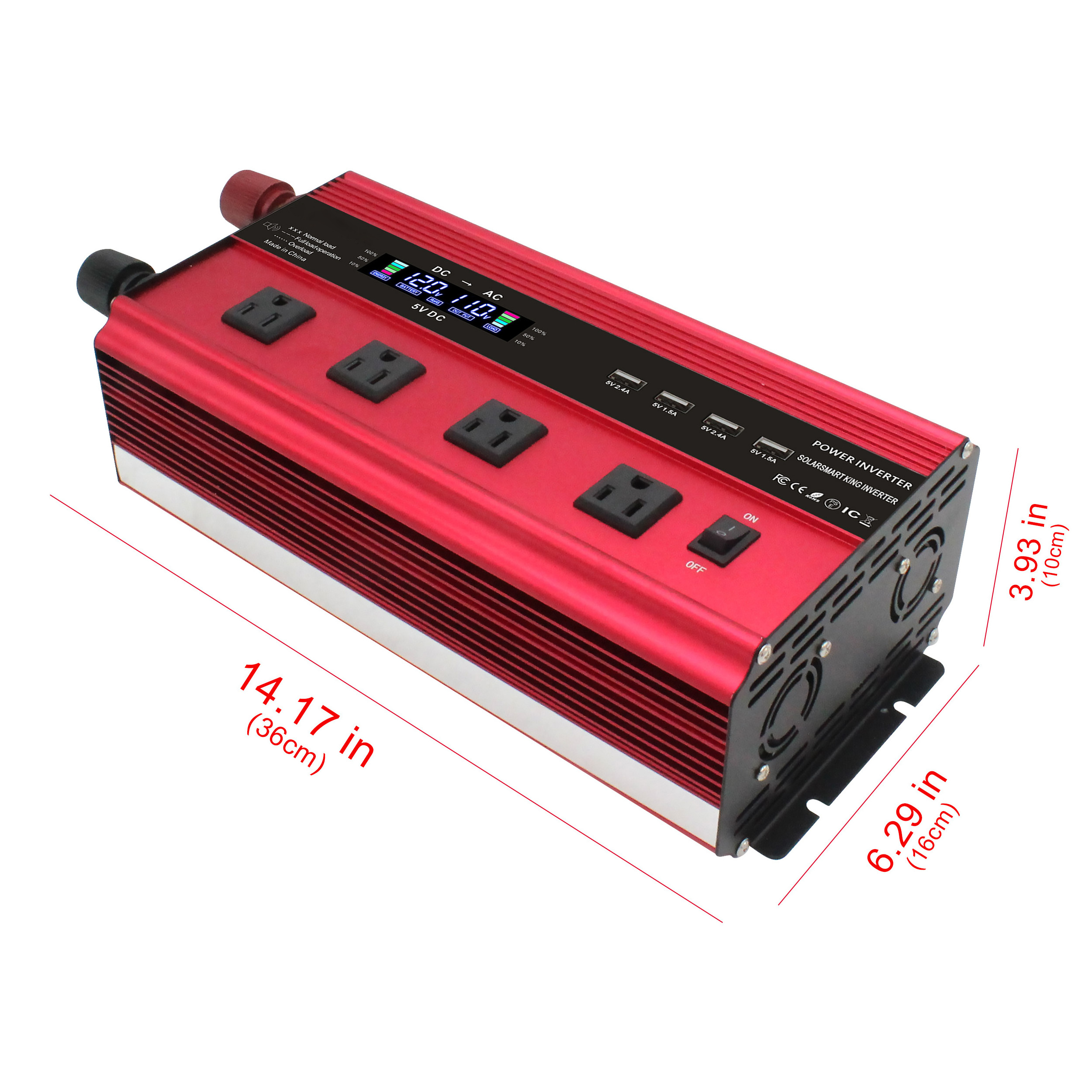 Fan Circuit Led Remote Car Power Inverter DC 12v AC 110v Inversor Onda Sinusoidal Pura 1500w 2000w Inverters And Converters