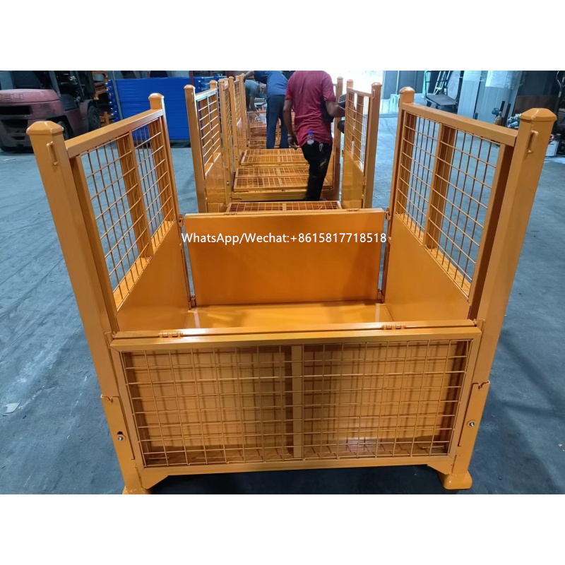 China Supplier Custom Size Steel Foldable Mesh Box Pallet